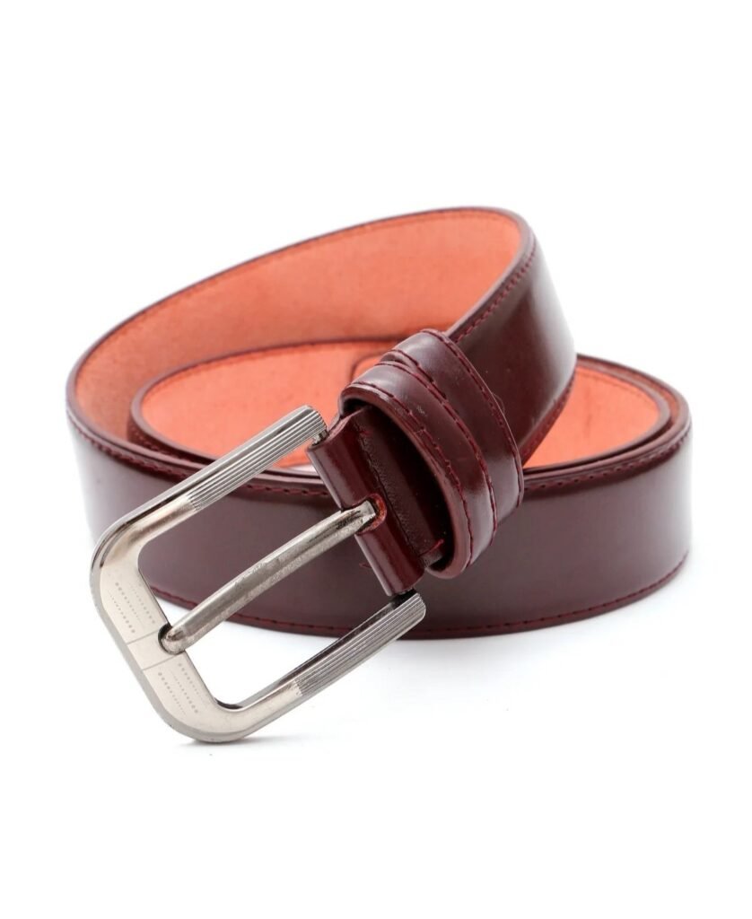 Leather belt folded lying